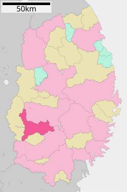 Lokasi Kitakami di Prefektur Iwate