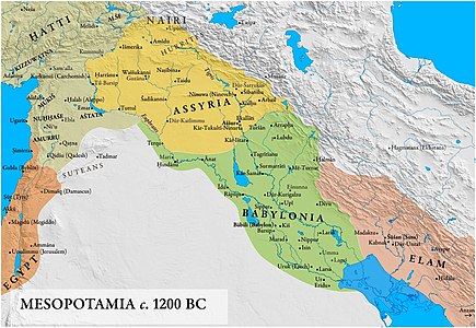 Mesopotàmia i l'Imperi assiri mitjà, c. 1200 aC.