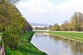 La rivero Nitra en la urbo Nitra