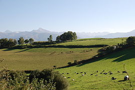 Coucher de soleil sur Bidole et le Courtaou, à Bourréac, le 14 octobre 2007