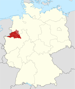 Locatie van het Münsterland in Duitsland