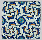 Placă ceramică de Iznik, 1560, în Muzeul de Artă Islamică din Doha (Qatar)