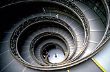 (P)-Helizität einer Wendeltreppe im Vatikan-Museum