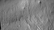 Closer view of yardangs from previous image, as seen with CTX.