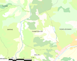 Mapa obce Champtercier