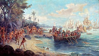 Desembarque de Pedro Álvares Cabral em Porto Seguro em 1500 óleo sobre tela, Oscar Pereira da Silva, 1900