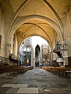 Southern French Gothic nave and northern Gothic choir