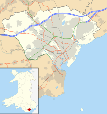 City and County of Cardiff and (inset) within Wales