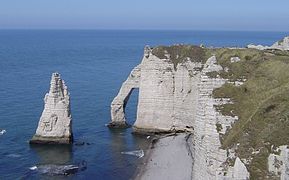 De kliffen van Étretat, Normandië.