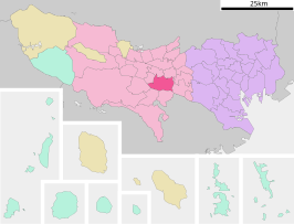 Situering van Fuchū in de prefectuur Tokio