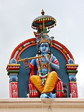 Lord Shree Krishna statue at the Sri Mariamman Temple (Singapore)