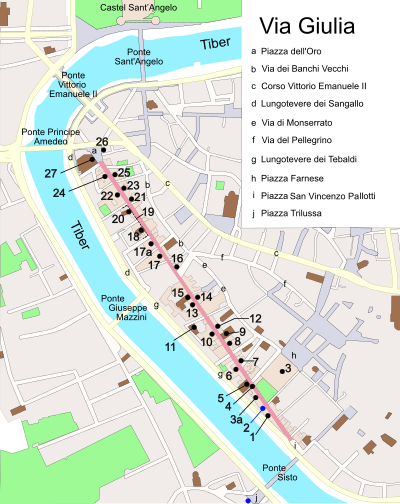 Mappa di via Giulia