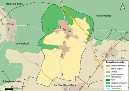 Carte de l'occupation des sols de la commune.