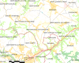 Mapa obce Saint-Maurice-sur-Dargoire