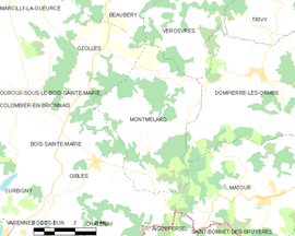 Mapa obce Montmelard