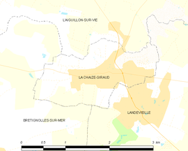 Mapa obce La Chaize-Giraud