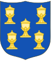 Attributed Shield and Coat of Arms of the Kingdom of Galicia (5 Chalices Version)