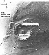 Un grand volume d'eau a dû être nécessaire pour éroder à ce point le cratère Dromore visible sur cette image.