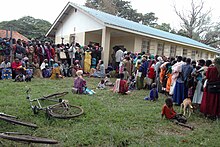 An estimated 900 villagers lined up for a chance to see a doctor during a Medical Civil Action Program (MEDCAP), IN Serere Uganda.