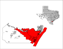 Location within Nueces County