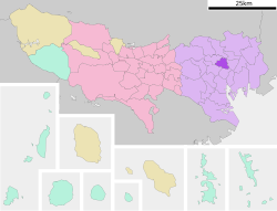 Location of Bunkyō in Tokyo Metropolis