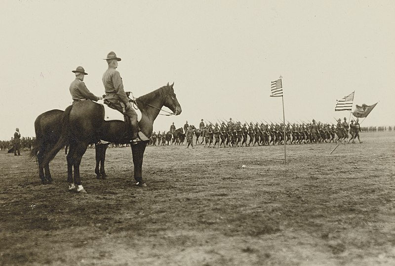 File:Ceremonies - Camp Bowie thru Camp Forest - Major General Kennedy and Brigadier General Penn, U.S.A., reviewing troops at Camp Custer, Michigan - NARA - 26422251 (cropped) (cropped).jpg