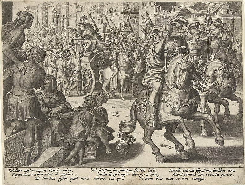 File:Romulus en Hersilia op een zegekar Voorstellingen uit de Romeinse geschiedenis (serietitel), RP-P-OB-102.534.jpg