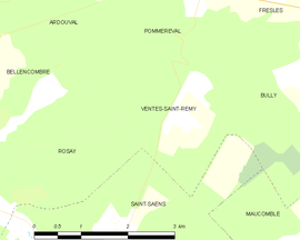 Mapa obce Ventes-Saint-Rémy