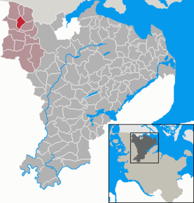 Poziția Medelby pe harta districtului Schleswig-Flensburg