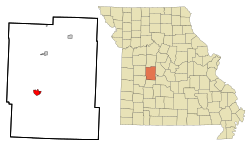 Location of Warsaw, Missouri