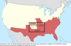 Map of the change to the international disputes involving the United States in central North America on December 23, 1861