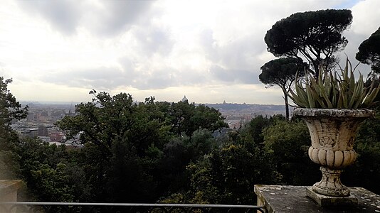 Panorama des jardins de la Villa Mazzanti.