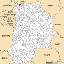 Localisation dans le département de Seine-et-Marne.