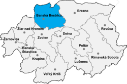 Location of Banska Bistricas apriņķis