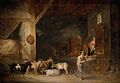 Goat Barn with Flute-player David Teniers den yngre (1640-årene) Kunsthistorisches Museum