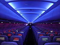 Cabine intérieure de Virgin America