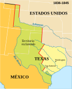 Republik Texas: beanspruchtes und tatsächliches Terrain