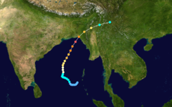 Trajectoire dansle golfe du Bengale