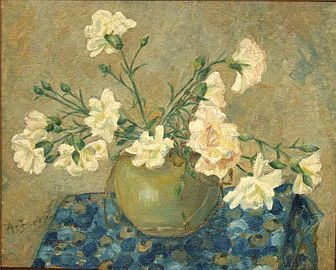 Un bouquet d’œillets, vers 1910.