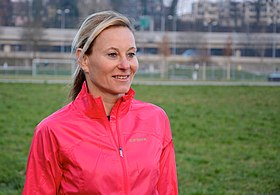 Brigitte McMahon beim Zürich-Marathon, 2015