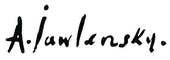 signature d'Alexej von Jawlensky