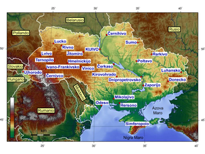 Provincocentroj de Ukrainio