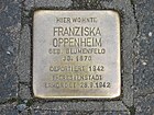 der Stolperstein für Franziska Oppenheim