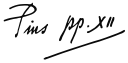 Firma de Pío XII