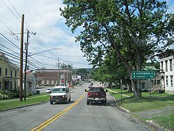 Along westbound Main Street