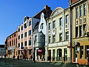 Colourful historic tenement houses at Piłsudskiego Street