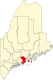 Map of Maine highlighting Knox County