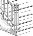 Illustration of a box newel