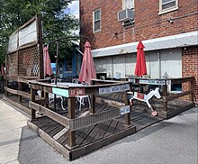 A portion of the outdoor seating at Bonnie Blue