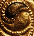 Detail of gold-plated bronze disc